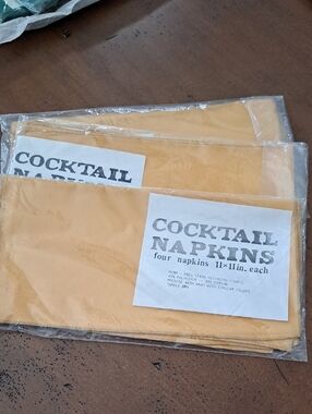 Cocktail Napkins - Mustard Yellow Set of 4 3 Sets